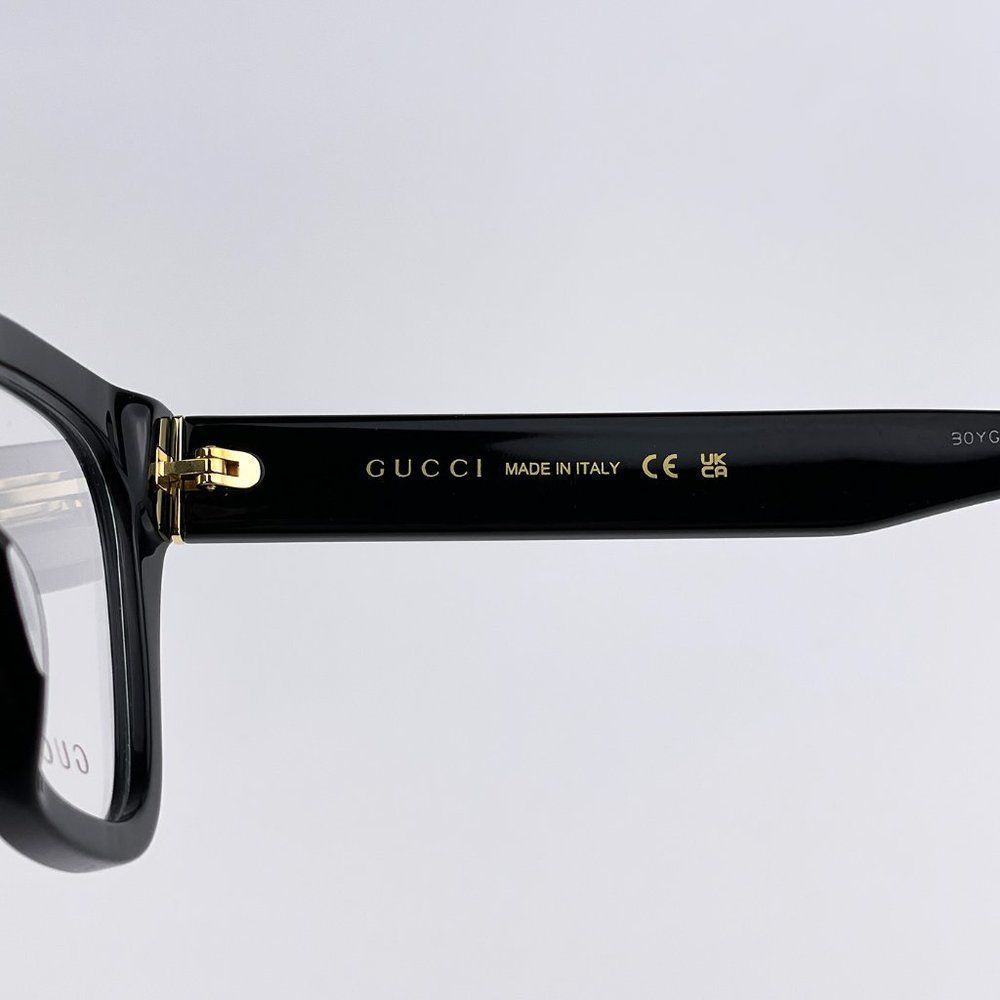 Gucci GG1133O 003 Eyeglasses Shiny Black Cat Eye Women LOGO - Picture 8 of 10